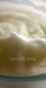 whipped egg whites at soft peak stage